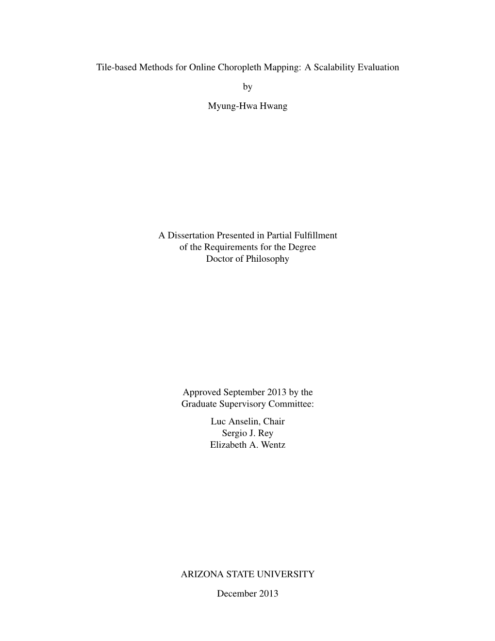 Tile-Based Methods for Online Choropleth Mapping: a Scalability Evaluation by Myung-Hwa Hwang