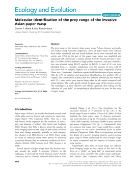 Molecular Identification of the Prey Range of the Invasive Asian Paper