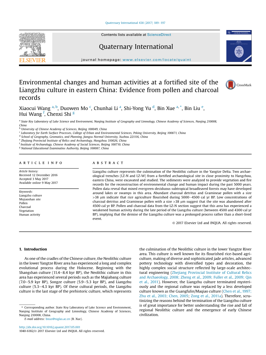 Environmental Changes and Human Activities at a Fortified Site of The