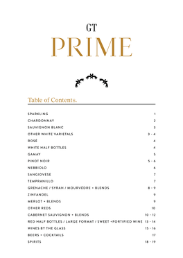 Table of Contents