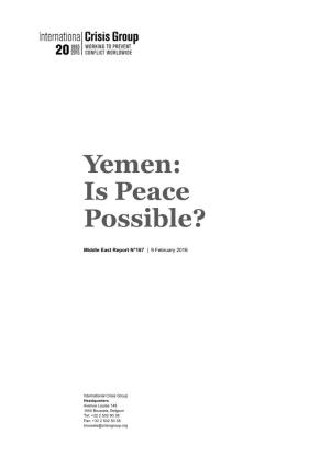 Yemen: Is Peace Possible?