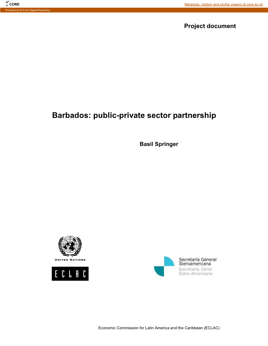 Barbados: Public-Private Sector Partnership