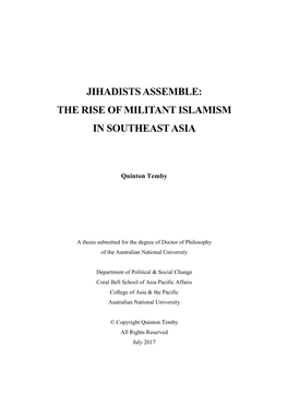 Jihadists Assemble: the Rise of Militant Islamism in Southeast Asia