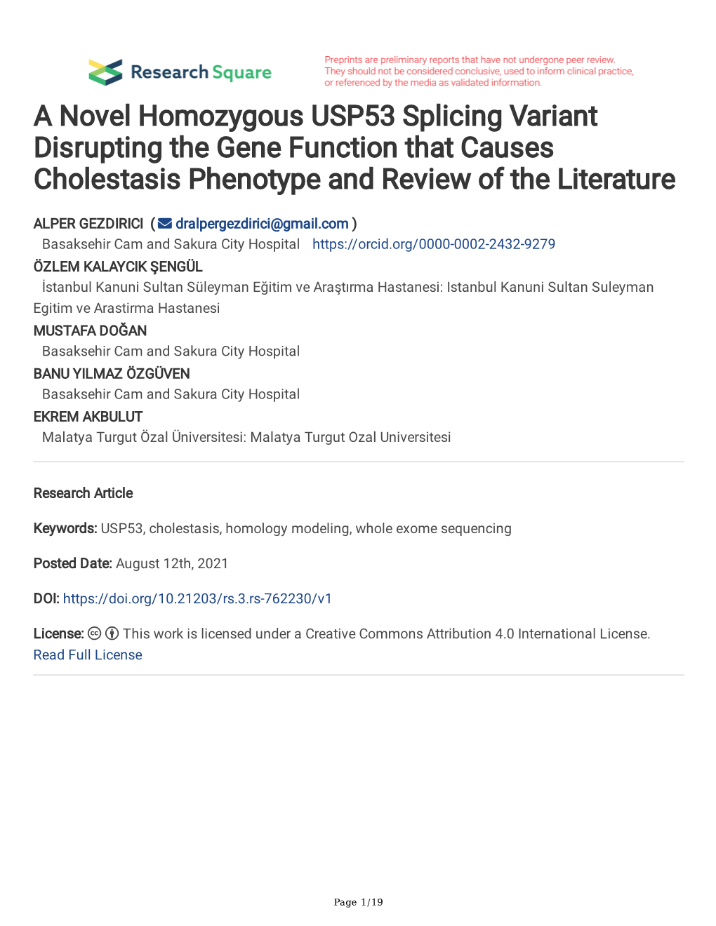 A Novel Homozygous USP53 Splicing Variant Disrupting the Gene Function That Causes Cholestasis Phenotype and Review of the Literature