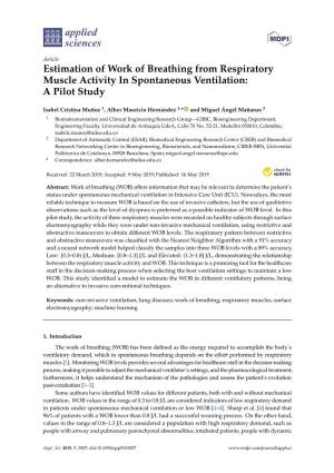 Estimation of Work of Breathing from Respiratory Muscle Activity in Spontaneous Ventilation: a Pilot Study