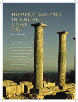 Homeric Wounds in Ancient Greek Art