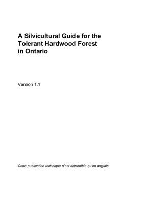 A Silvicultural Guide for the Tolerant Hardwood Forests in Ontario