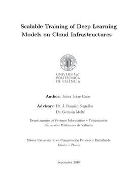 Scalable Training of Deep Learning Models on Cloud Infrastructures