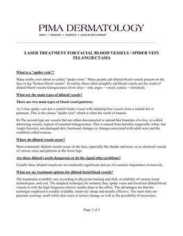 Laser Treatment for Facial Blood Vessels / Spider Vein Telangiectasia