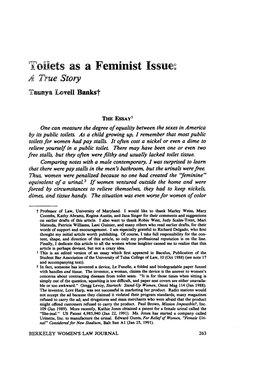 Toilets As a Feminist Issue a Thue Story Taumya Loveli Bankst