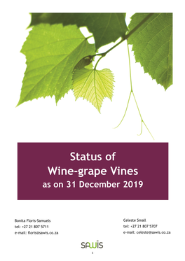 Status of Wine-Grape Vines 2019 Booklet