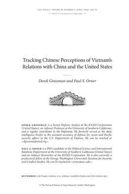 Tracking Chinese Perceptions of Vietnam's Relations with China And