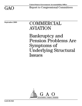 GAO-05-945 Commercial Aviation: Bankruptcy and Pension Problems