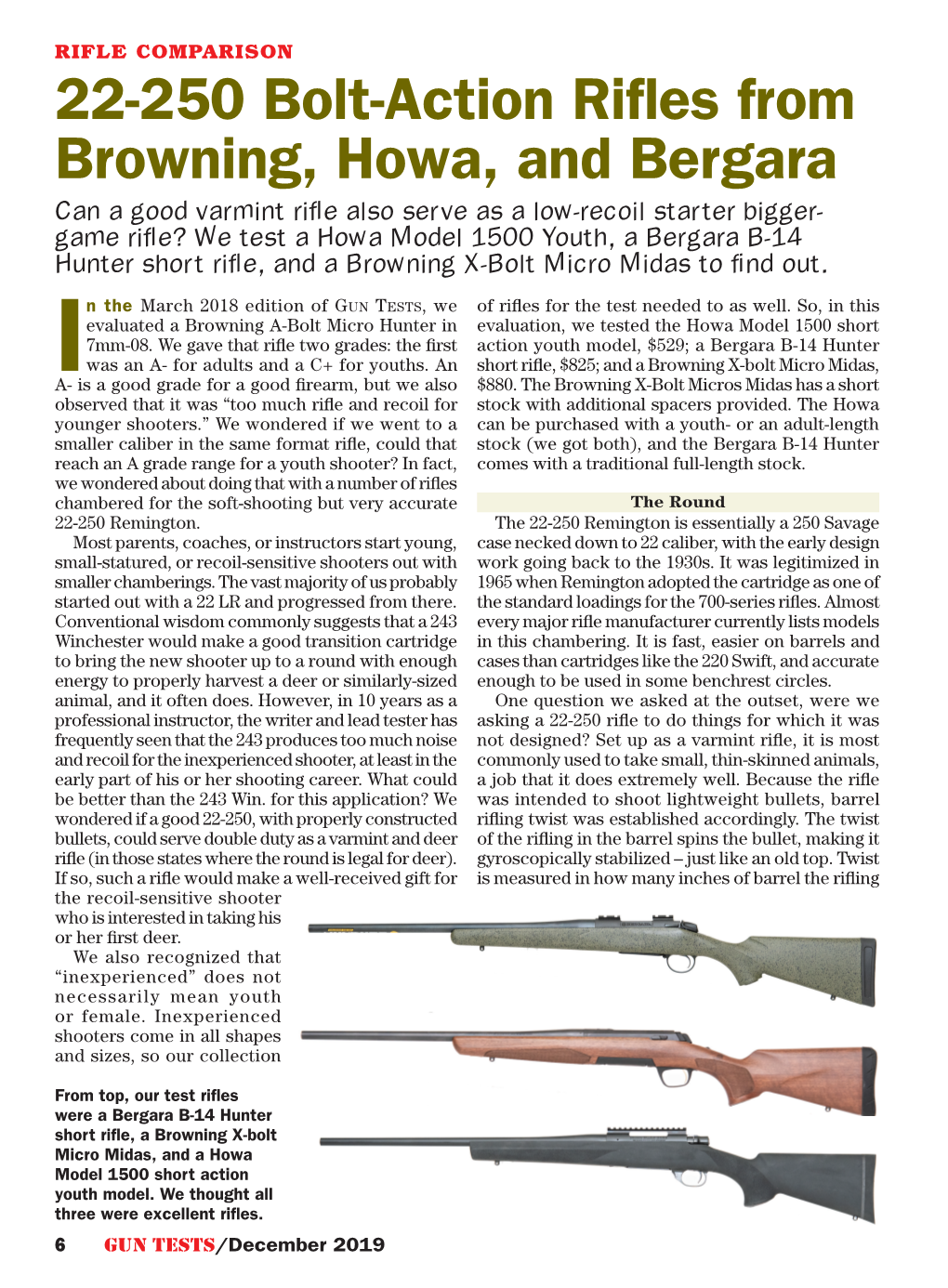 Gun Tests December 2019 22-250 Rifles