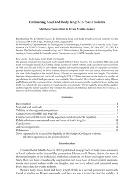 Estimating Head and Body Length in Fossil Rodents