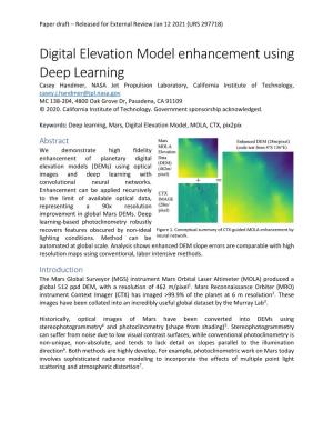 Digital Elevation Model Enhancement Using Deep Learning