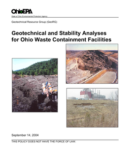 Geotechnical and Stability Analyses for Ohio Waste Containment Facilities