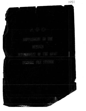 Supplement to the Revised Department of the Army Decimal