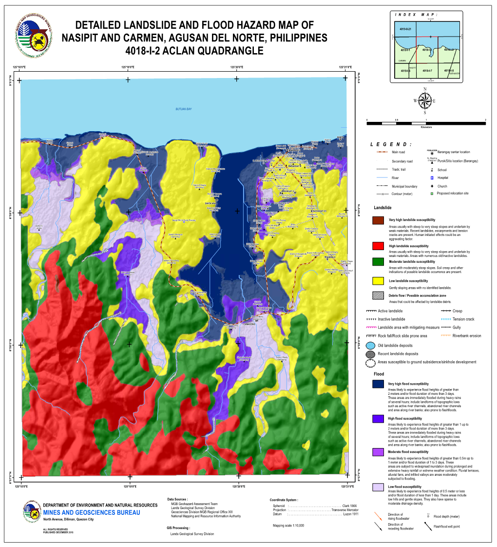 Detailed Landslide And Flood Hazard Map Of Nasipit And Carmen, Agusan 