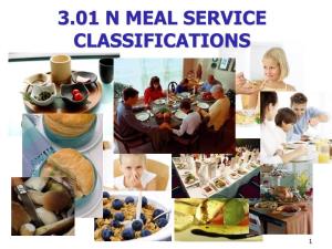 3.01 N Meal Service Classifications