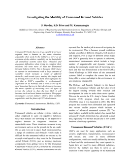 Investigating the Mobility of Unmanned Ground Vehicles