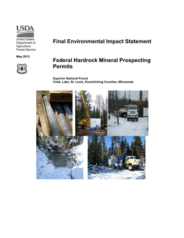 Federal Hardrock Mineral Prospecting Permits Final Environmental Impact Statement