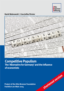 Competitive Populism the 'Alternative for Germany' and the Influence of Economists