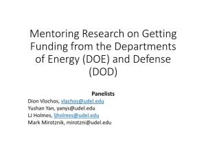 DOE and DOD Funding