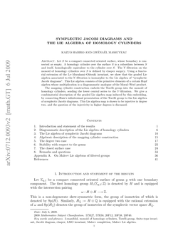 Symplectic Jacobi Diagrams and the Lie Algebra of Homology Cylinders