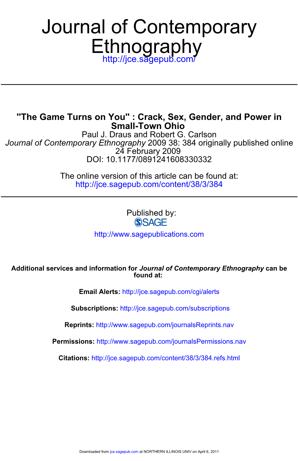 Ethnography Journal of Contemporary