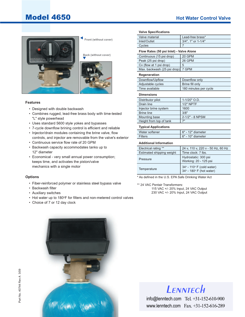 Model 4650 Hot Water Control Valve
