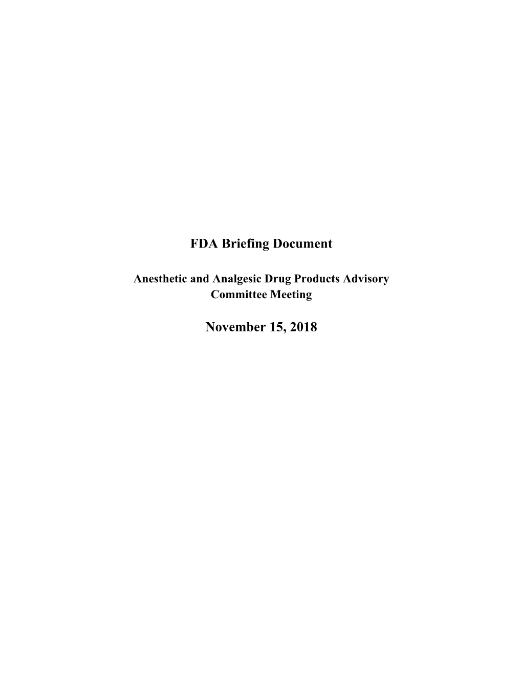 FDA Briefing Document November 15, 2018