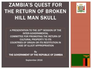 Zambia's Quest for the Return of Broken Hill Man Skull