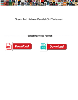 Greek and Hebrew Parallel Old Testament