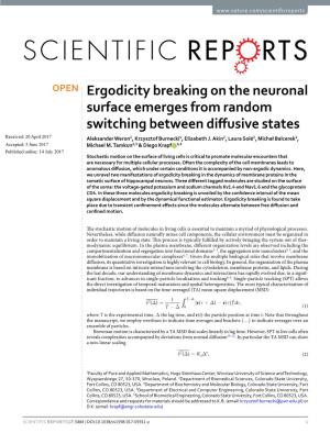 Ergodicity Breaking on the Neuronal Surface Emerges from Random