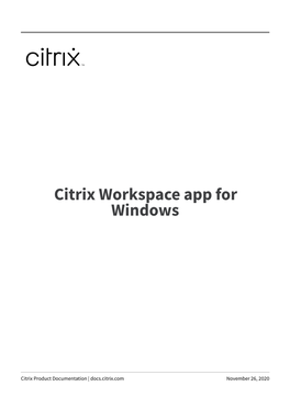 Citrix Workspace App for Windows