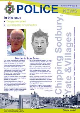 In This Issue • Drug Grower Jailed • Cold Shoulder for Cold Callers