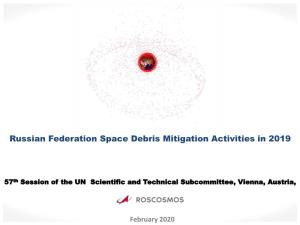 Russian Federation Space Debris Mitigation Activities in 2019