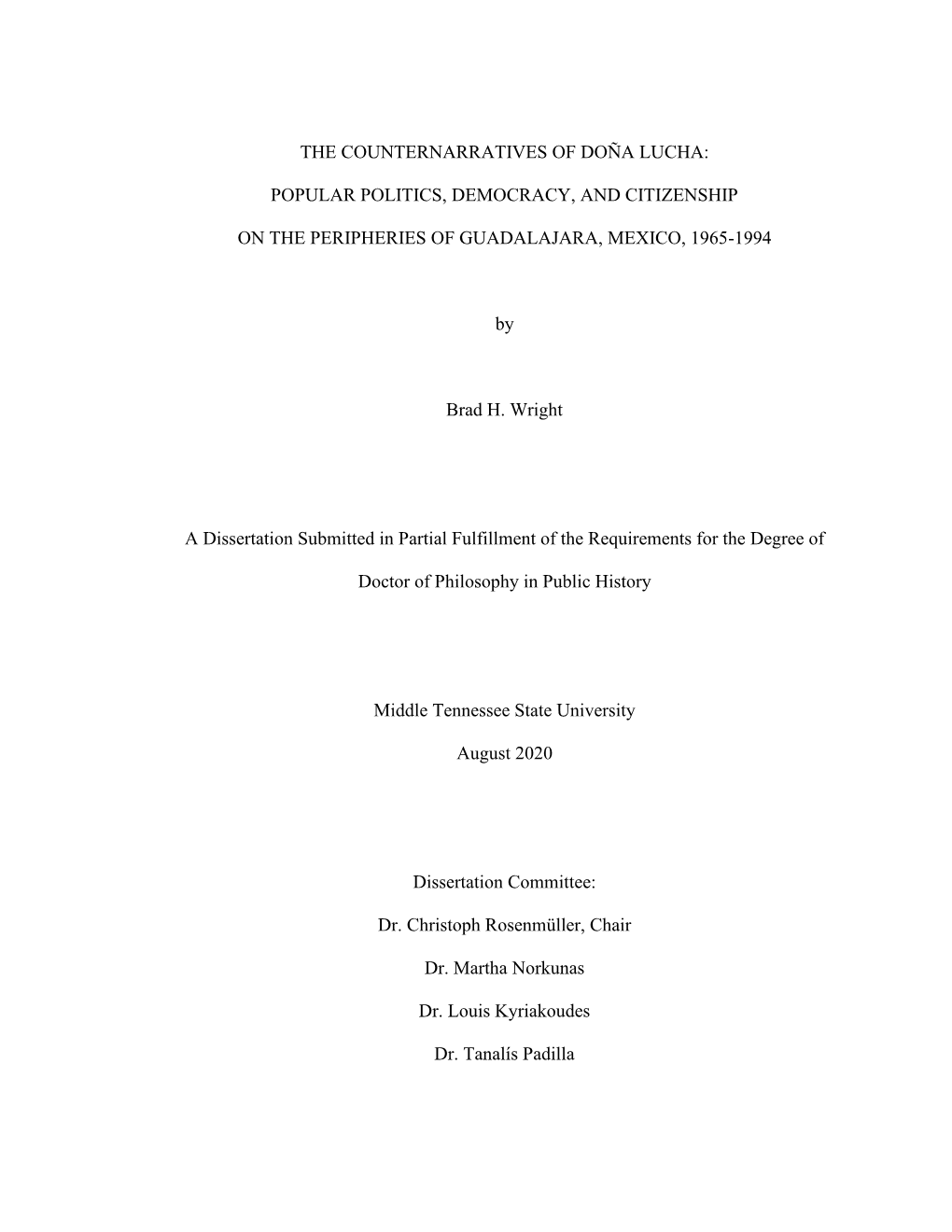 Popular Politics, Democracy, and Citizenship on the Peripheries of Guadalajara, Me