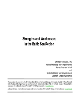 Strengths and Weaknesses in the Baltic Sea Region