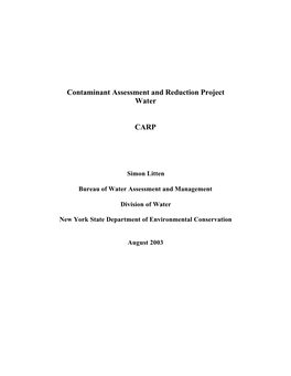 Contaminant Assessment and Reduction Project Final Report