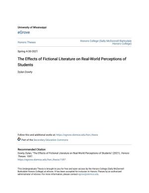 The Effects of Fictional Literature on Real-World Perceptions of Students
