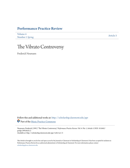 The Vibrato Controversy