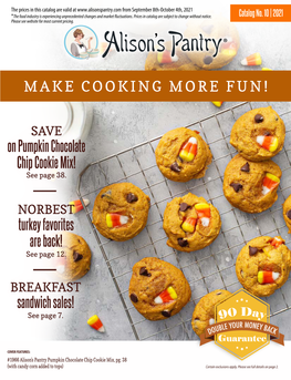 On Pumpkin Chocolate Chip Cookie Mix! Turkey Favorites Are Back!