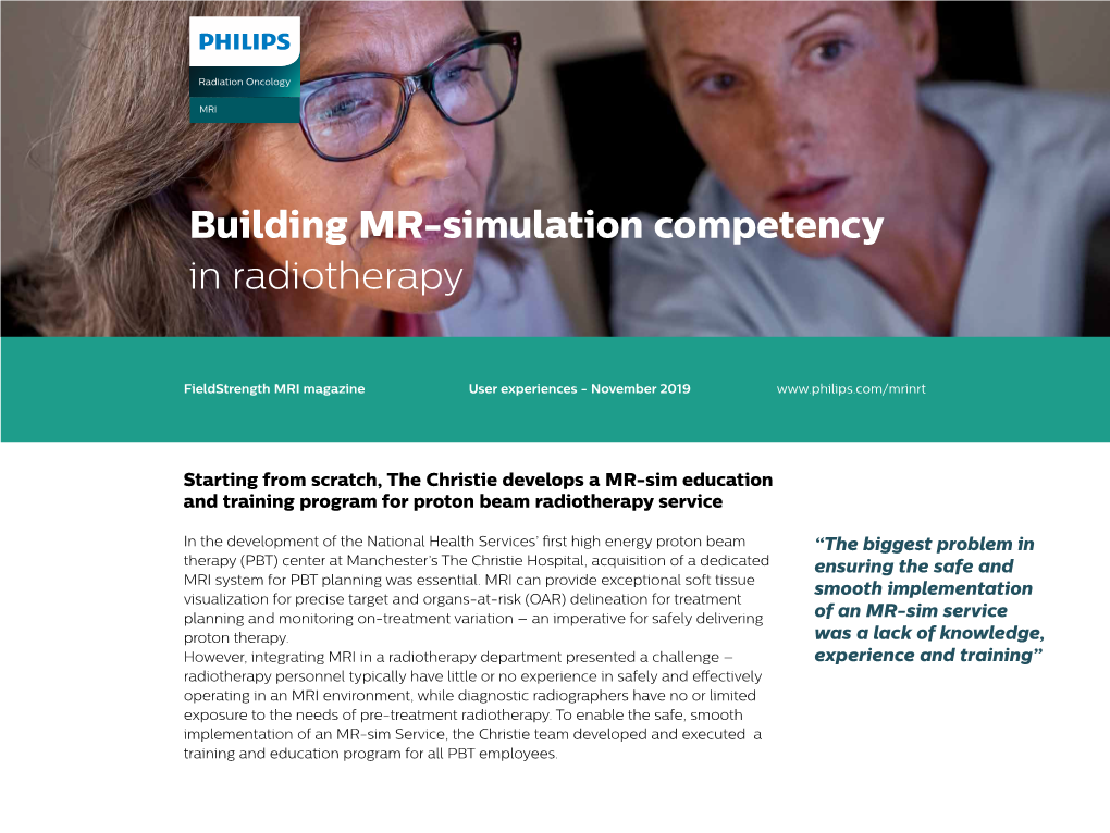 Building MR-Simulation Competency in Radiotherapy