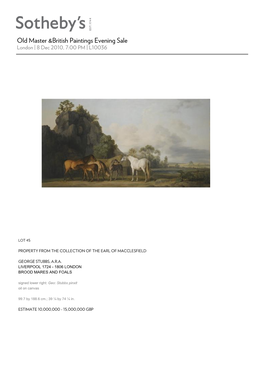 Old Master &British Paintings Evening Sale