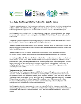 Case Study: Kotahitanga Ki Te Uru Partnership – Jobs for Nature