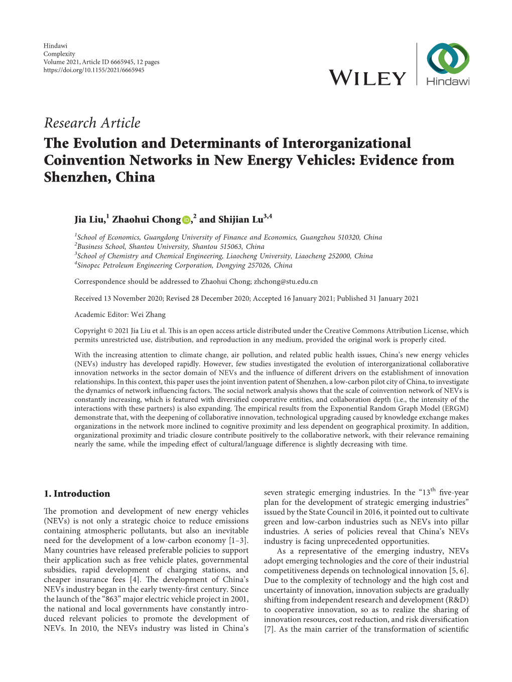 The Evolution and Determinants of Interorganizational Coinvention Networks in New Energy Vehicles: Evidence from Shenzhen, China