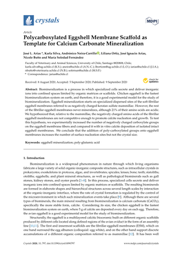 Polycarboxylated Eggshell Membrane Scaffold As Template for Calcium