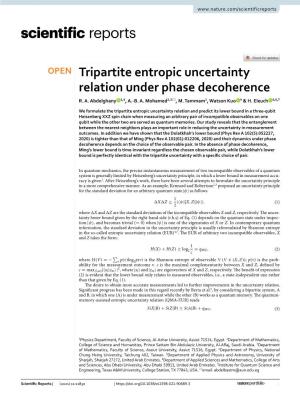 Tripartite Entropic Uncertainty Relation Under Phase Decoherence R